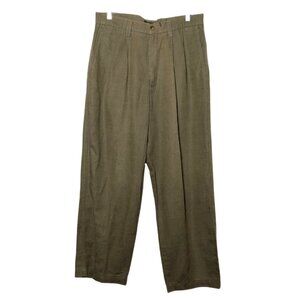 Dockers Khakis Men’s Linen Cotton Chinos, Brown, 32" Waist, Relaxed Fit, Vintage